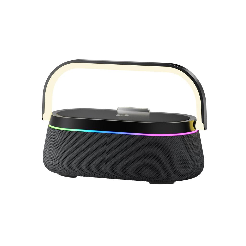 Multifunction Wireless Bluetooth Speaker with Charging, Desktop Clock, Alarm, Subwoofer, Night Light, and Stand