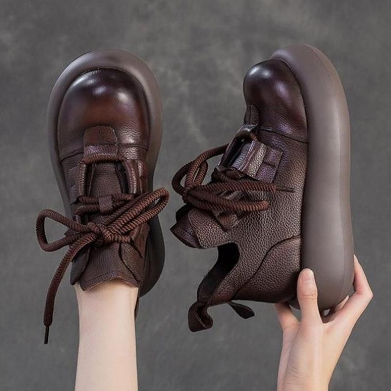 Fashion Flats Platform Women Ankle Boots Lace Up Fashion Shoes Designer Dress Sport Women Short Boots 2025 New Winter Botas De Mujer