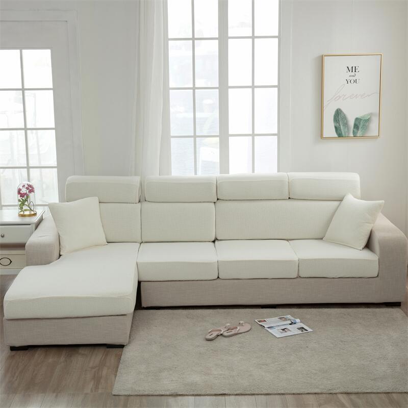 Jacquard Sofa Seat Cushion Cover Polar Fleece Elastic Sofa Covers For Living Room Pet Young Students Mat Chair Cover Furniture Protector