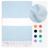 100% Cotton Turkish Tassel Beach Towel Quick-Drying Embroidery Striped Sauna Towel Tropical Style for Summer
