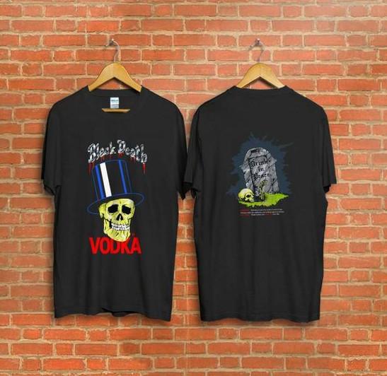 Vintage 1990S Black Death Vodka Guns N Roses Slash Skull New T-Shirt Unisex T-Shirt XXXL