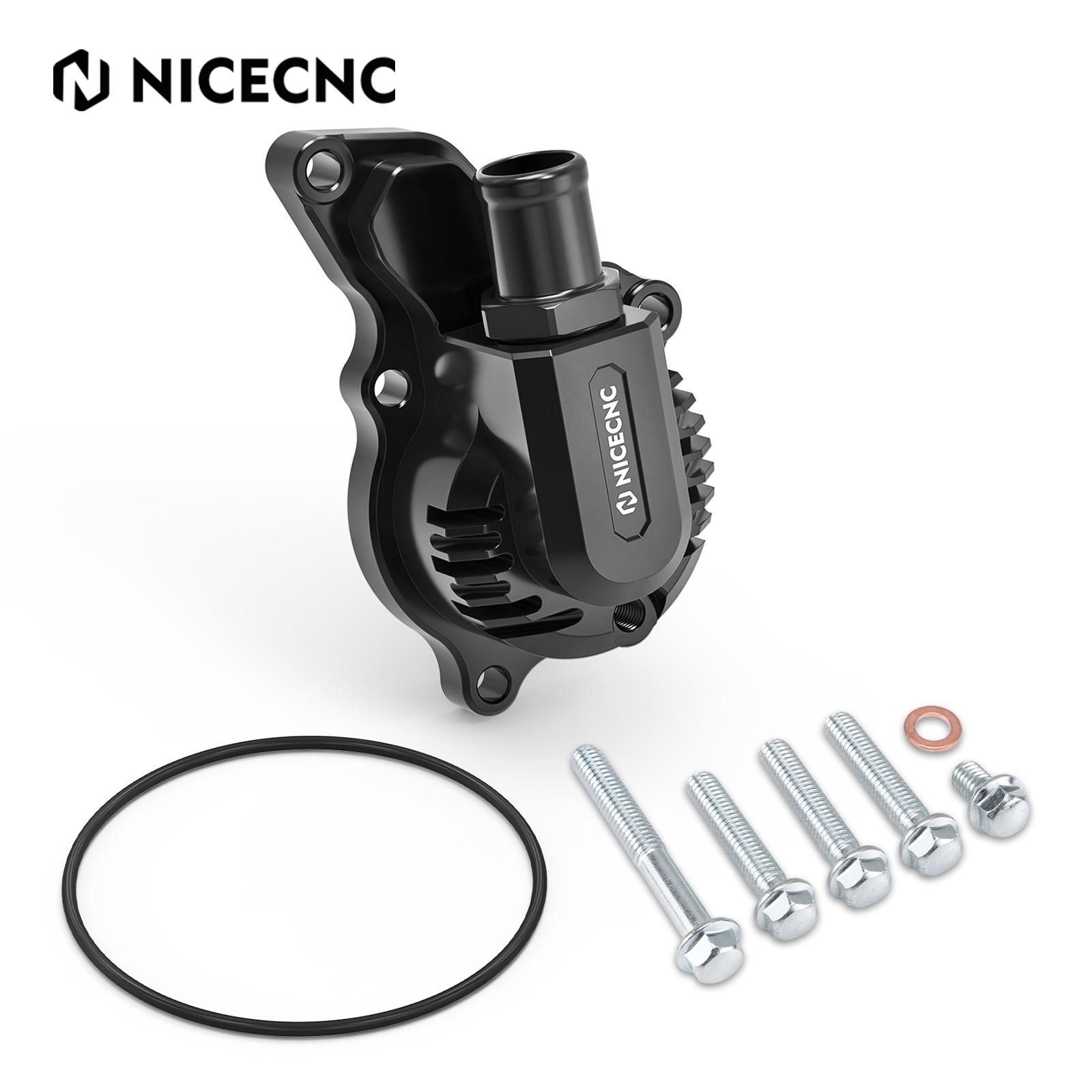 NICECNC Для Suzuki DRZ400 DRZ400E DRZ400S DRZ400SM DR-Z 400 E S SM 2000-2024 Алюминиевая крышка водяного насоса 17410-29F21 2023 2022 чёрный