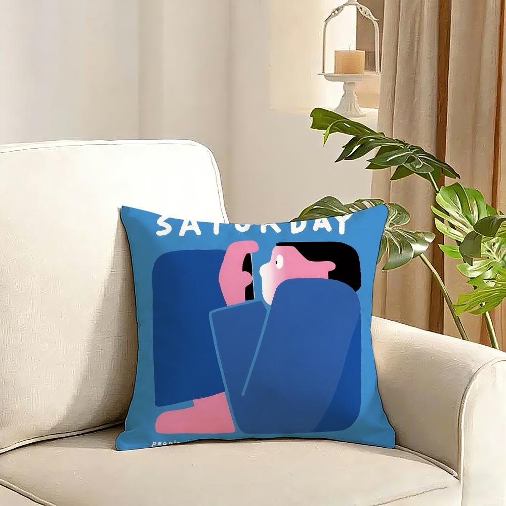 In a Frame Creative and Interesting Cushion Cover Reversible Plush Pillow Cover Soft Fluffy Home Decor for Sofa Bedroom