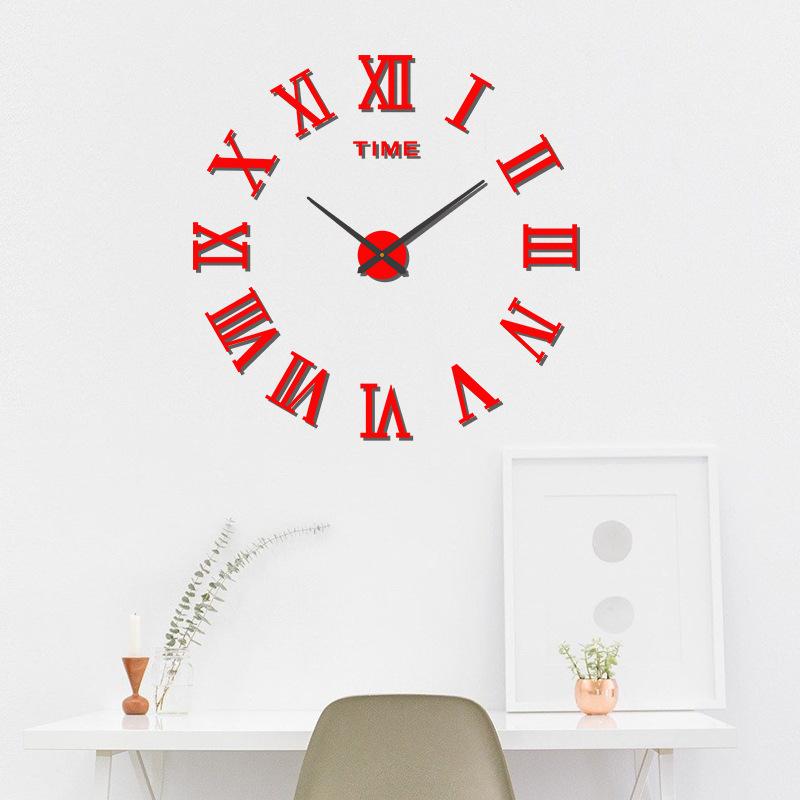 Kreative Acryl DIY Wanduhr, 3D Stereoskopischer Wandaufkleber, Leises Wohnzimmer, Schlafzimmer, Hotel, Personalisierte Römische Uhr