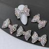 5 Stück lila Diamant-Nagelkunst-Zubehör mit großer Schleife für Nagelkunst-Kreationen