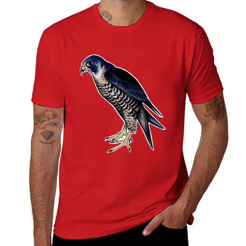 Peregrine Falcon colored digital art T-Shirt graphic t shirts heavyweights customizeds essential t shirt men clothes