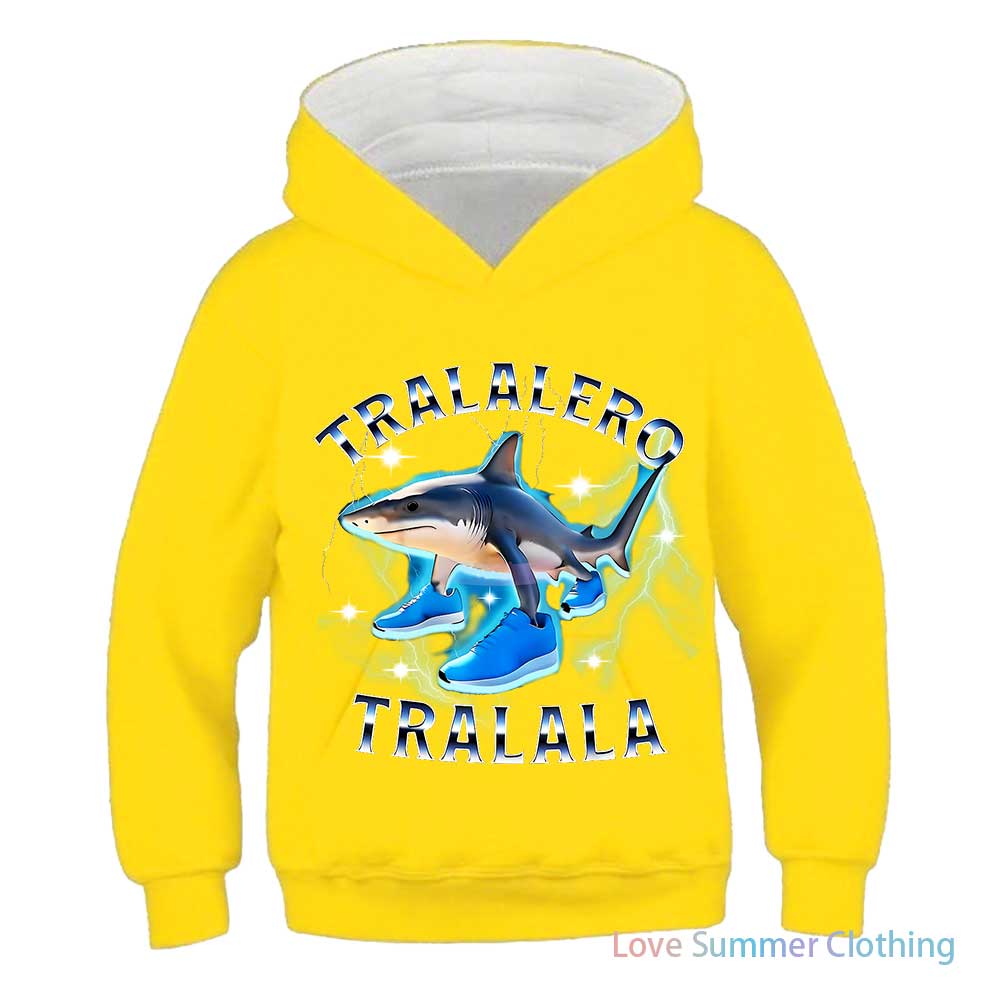 Tralalero Tralala Gotický Korejský Styl Mikiny Vtipná Italská Brainrot Y2k Mikina Dětské Ležérní Vintage Oblečení