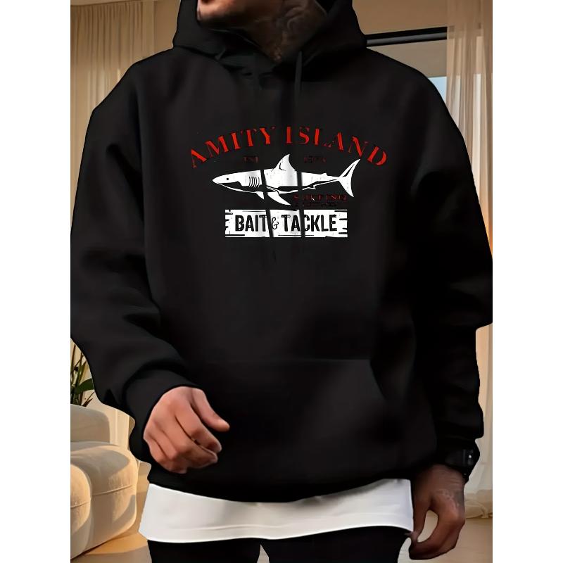 Loose Fit Men s Hooded Sweatshirt, Polyester Fabric, Long Sleeve Pullover Hoodie for Daily Wear XXL чёрный