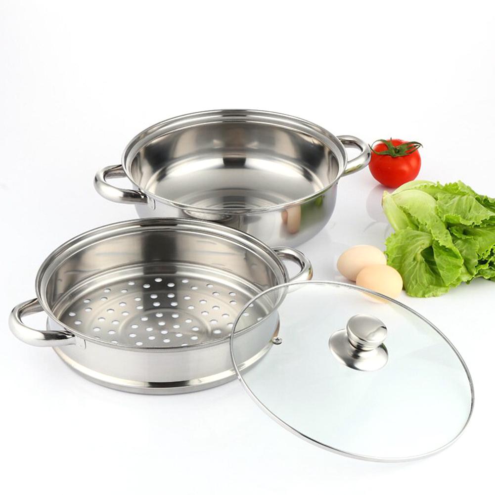 Küchen Dampfgarer Topf 3 Etagen mit Deckel Edelstahl Dampfgarer zum Kochen zum Kochen Gemüse Knödel Brühe Soße Essen