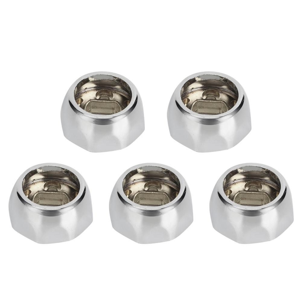 5Pcs Round Tube Clothes Rod Octagonal Flange Holder Base Wardrobe Tube Bracket (25mm Diameter)