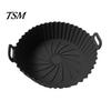 High-temperature Resistant Air Fryer Pan Silicone Liner Round Non-Stick Basket Food-grade Pot Baking with Oil Drain Grooves Accessory for Even
