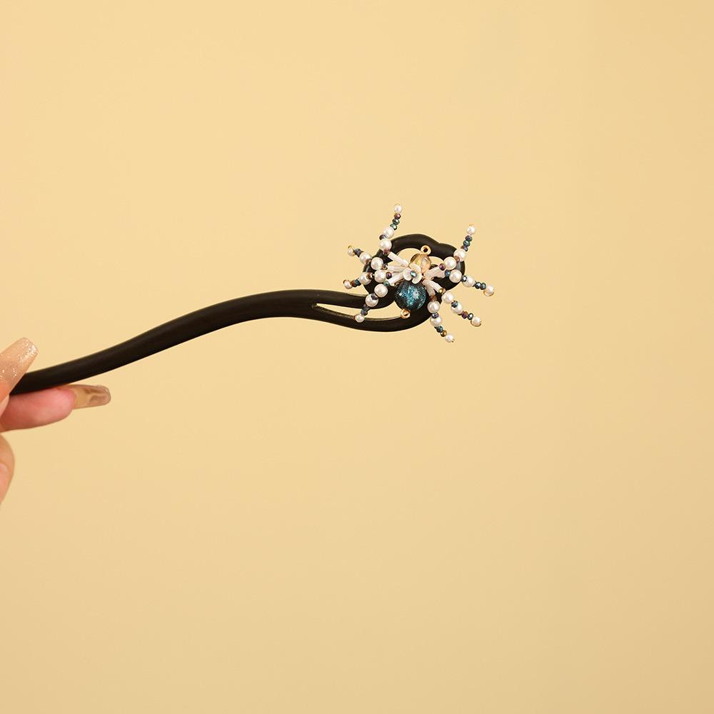 Red Wooden Hair Stick Tassel Hanfu Hairpin Classical New Chinese Style Hair Clip  Bridal