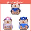 Kids School Backpack With Cartoon Capybara Design And Breathable Nylon Material For Little Learners