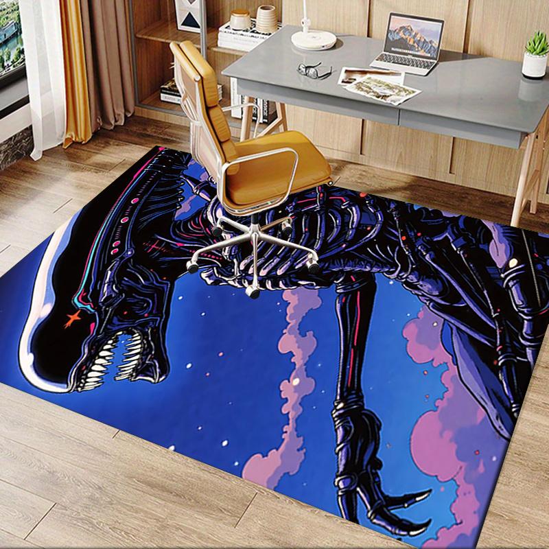Podložka pod židli Mimozemšťan: Kancelářský koberec pod stůl, Nadrozměrný koberec pro domácí dekoraci, Podložka pod pohovku, Nápad na dárek pro kancelář a obývací pokoj