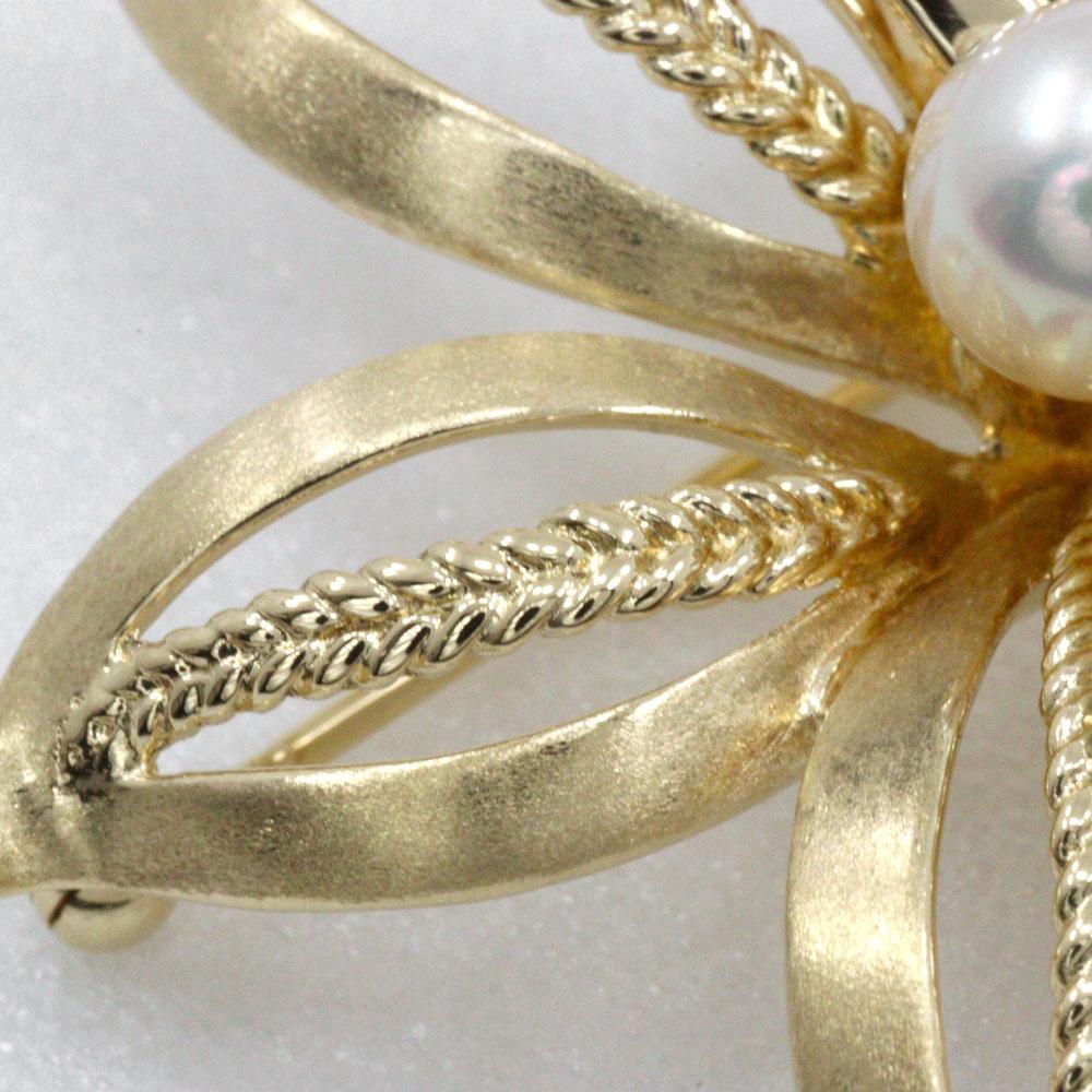 MIKIMOTO Pearl Brooch K14 Yellow Gold/Pearl 16.6g Women Used