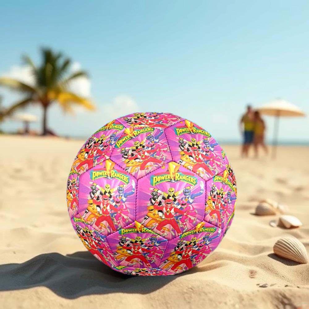 Mighty Morphin Power Rangers Print Size 5 Soccer Ball, Standard Match Football for Sports Game and Team Practice, Ideal Gift for Soccer Fans