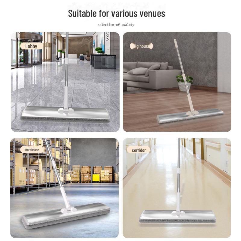 Hands-Free Dual-Use Aluminum Alloy Mop for Wet/Dry Cleaning