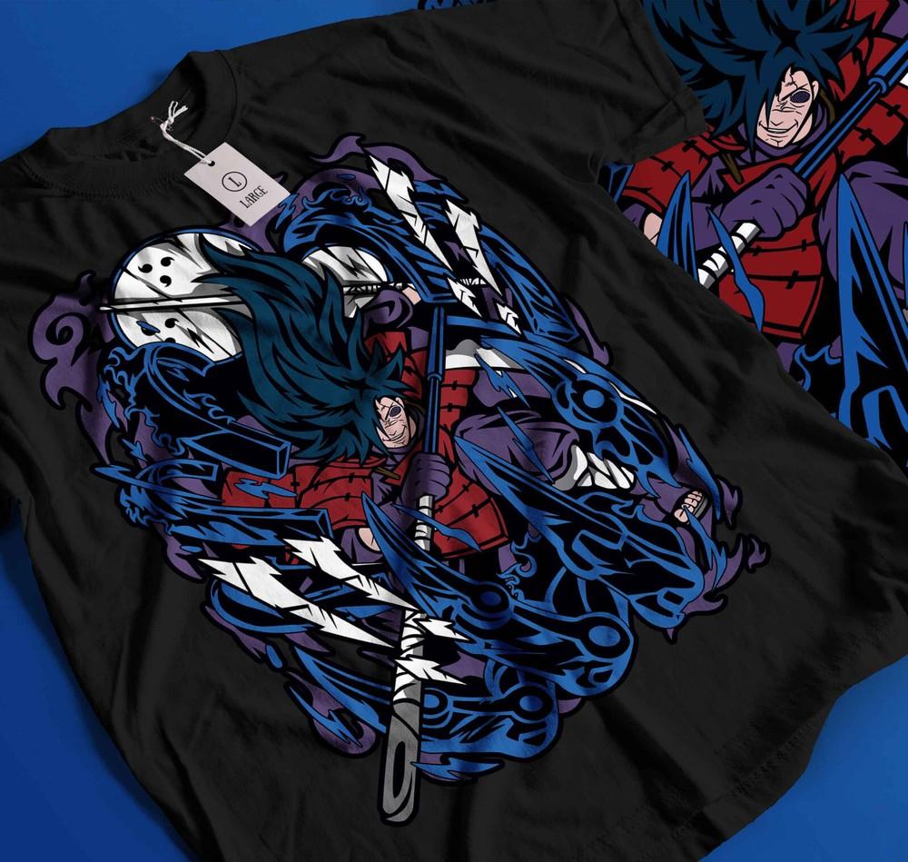 

Madara Uchiha T-shirt Naruto Itachi Manga Strip Horror Anime Gift shirt 392 4XL