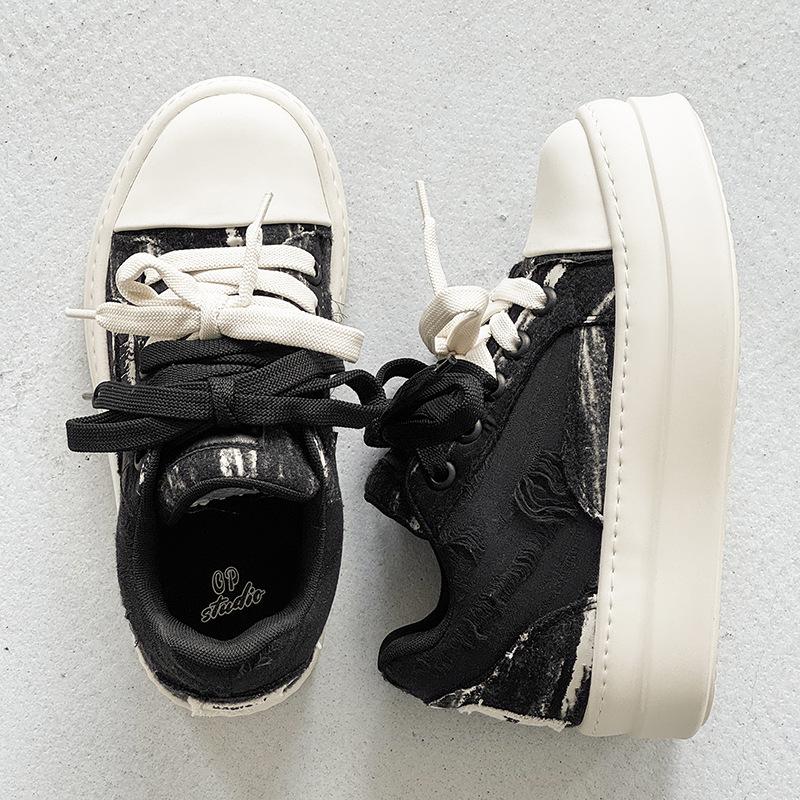 

thick-soled CM cm heightening board shoes low-top commuting shoes casual heightening couple board shoes canvas shoes tide Female 36 чёрный