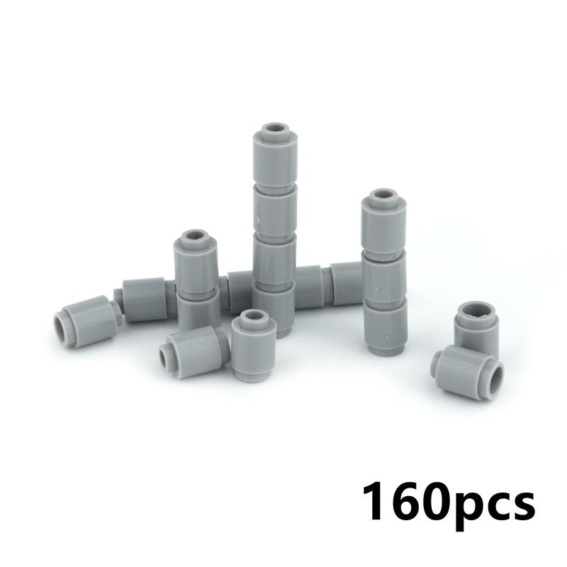 160pcs Building Blocks MOC 1x1 Round Brick Cylinder Children Toy Bricks Part 3062 City Friends Accessories