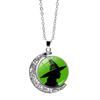 Necklace double-sided rotating moon pendant