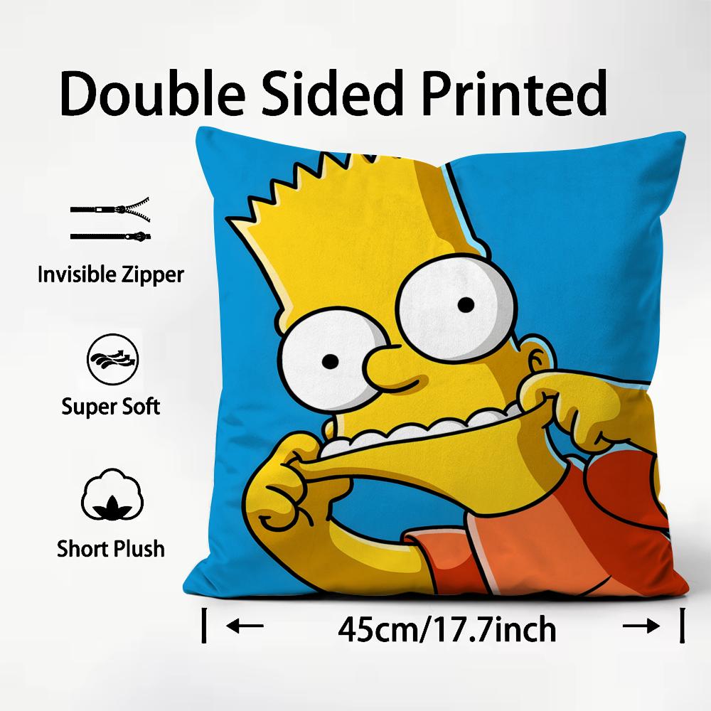 Hot T-Tthe Simpsons Cushion Cover Soft Washable Pillow Case Multi-Scene For Couch Bed Travel Office Use