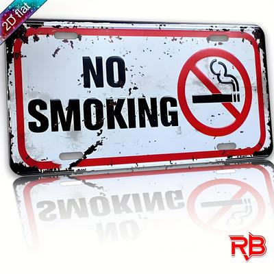 HD Aluminum Metal Sign No Smoking Vintage License Plate Style Wall Decor Retro Rustic Warning Sign Design Tin Poster for Home
