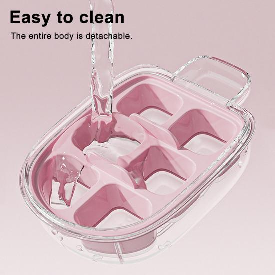 Food Grade Plastic Ice Maker with Sealed Lid Ice Cube Tray Storage Box Push Release Odorless Summer Cooling Ice Maker for Kitchen