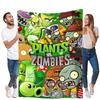 Vibrant Plants vs. Zombies Plush Blanket - Colorful Cartoon Print Fleece Throw, Soft and Cozy for Kids, Perfect for Gaming Rooms