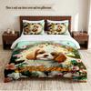 Cute PUPPY Personalized Custom Name 3‑Piece Bedding Set Soft Duvet Cover Set For Bedroom Home Decor