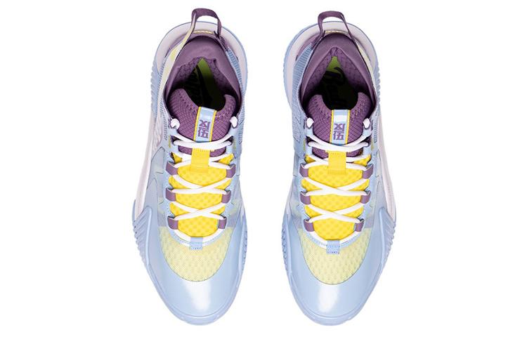 Li Ning Badfive 2 Low Rebound Cushioning Slip Resistant Abrasion Resistant Low Top Basketball Shoes Men's Blue Purple ABFS003-2