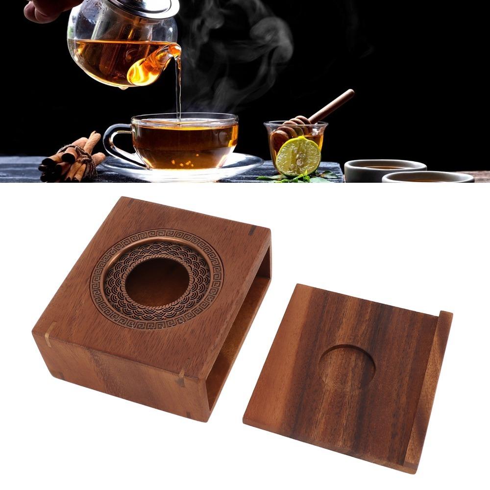 Walnut Teapot Candle Tea Warmer Chinese Style Tea Warmer Stove Durable Teapot Warmer  Heating Tea