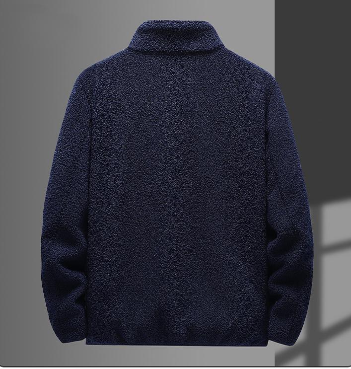 Autumn and Winter Fleece Outdoor Men's Jacket Stand-up Collar Warm Jacket Plus Velvet Warm Sports and Leisure Jacket