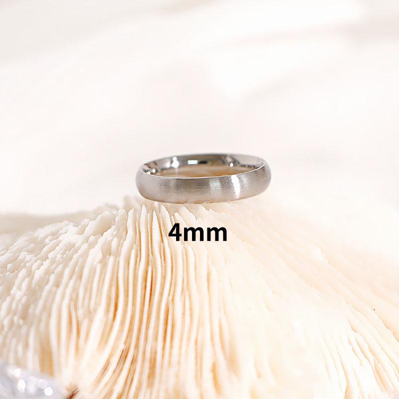 Brushed Titanium Steel Women's Ring with 18K Gold Accents - Modern Cold Style for Couples