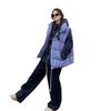 Premium blau karierte Daunen-Baumwollweste für Damen, Winter, verdickt, Oberbekleidung, Brot-Baumwolljacke, Top