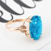 Roségoldplattierter Aquamarin- und Topas-Offener Ring mit ovalen, diamantbesetzten Farbsteinen