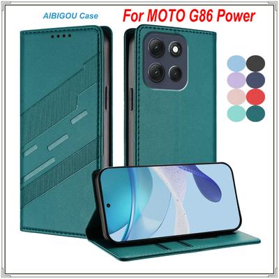 For MOTOROLA G86 Power Luxury Leather Case Retro Skin Wallet Book Flip Magnet Closed Full Cover For MOTO G86 Power Phone Bags