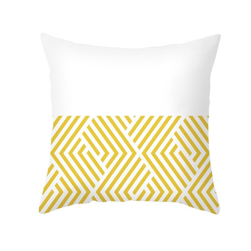 Spring Yellow Cushion Cover Daisy Flower Geometric Throw Pillow Case Home Sweet Home Decor For Couch Sofa Living Room Office