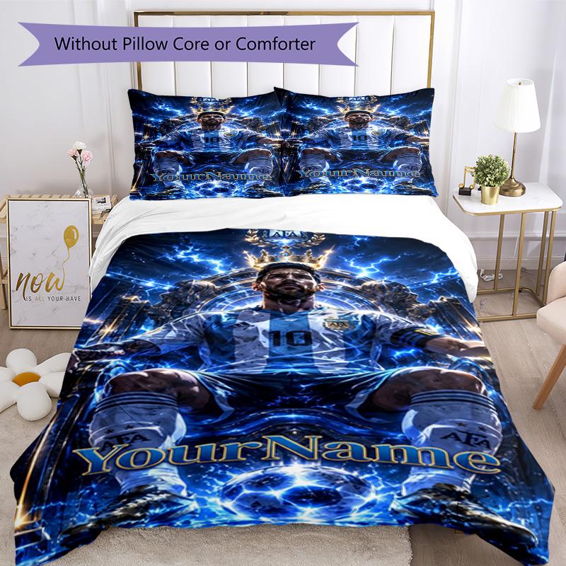 Messi 69 Customize your name Bedding Set Breathable Duvet Cover with Pillowcases Home Decoration Birthday Gift