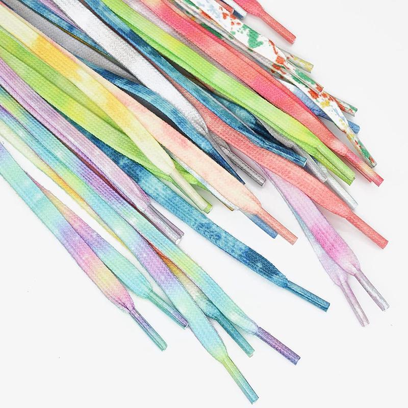 1 Pair Cotton Shoelaces Trend Tie Dye Shoe Laces Personality Men and Women Casual Shoes Universal Flat Shoelaces 120/140/160cm