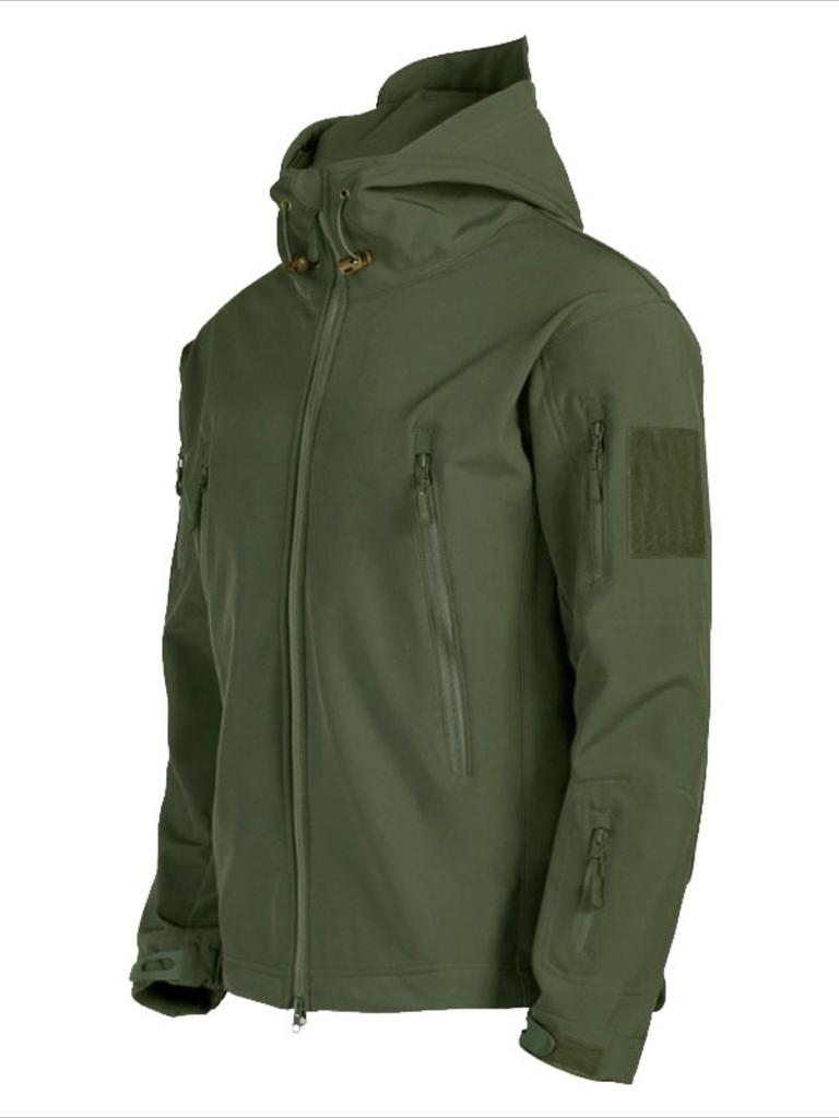 Men's Spring Autumn Hooded Tactical Softshell Jacket with Windproof Waterproof Adjustable Cuff Outdoor Tactical Daily Casual Coat Multi-Color Options