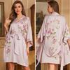 Pajamas Women's Satin Chiffon Spring and Summer Yaoting Light Luxury Seven-quarter Sleeve Cool Nightgown Bathrobe Women's Loungewear