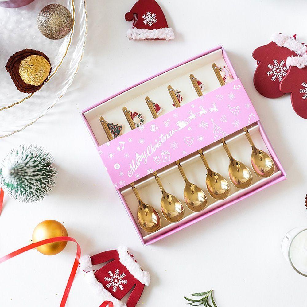 Elk Pendant Christmas Spoon Set Creative Tableware Dessert Spoon Creative Coffee Spoon  Christmas