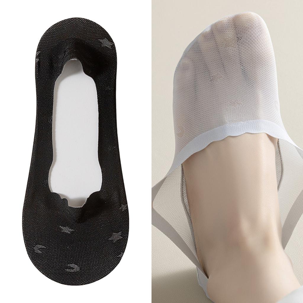 Invisible Ice Silk Breathable Socks,Thin Low Cut Liner Socks Lightweight Nonslip Cotton Not Show Socks for Womens Girls