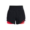 Under Armour Everywhere Color Block Elastic Waist Running Shorts Women Shorts Black 1379351-001
