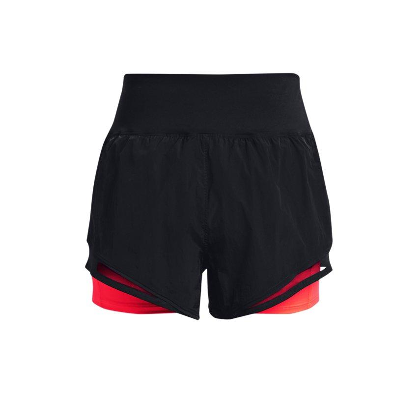 Under Armour Everywhere Color Block Elastic Waist Running Shorts Women Shorts Black 1379351-001