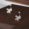 Earrings, Fashionable Hollow Bowknot Screw Back Lace Trim Stainless Steel Ear Jewelry