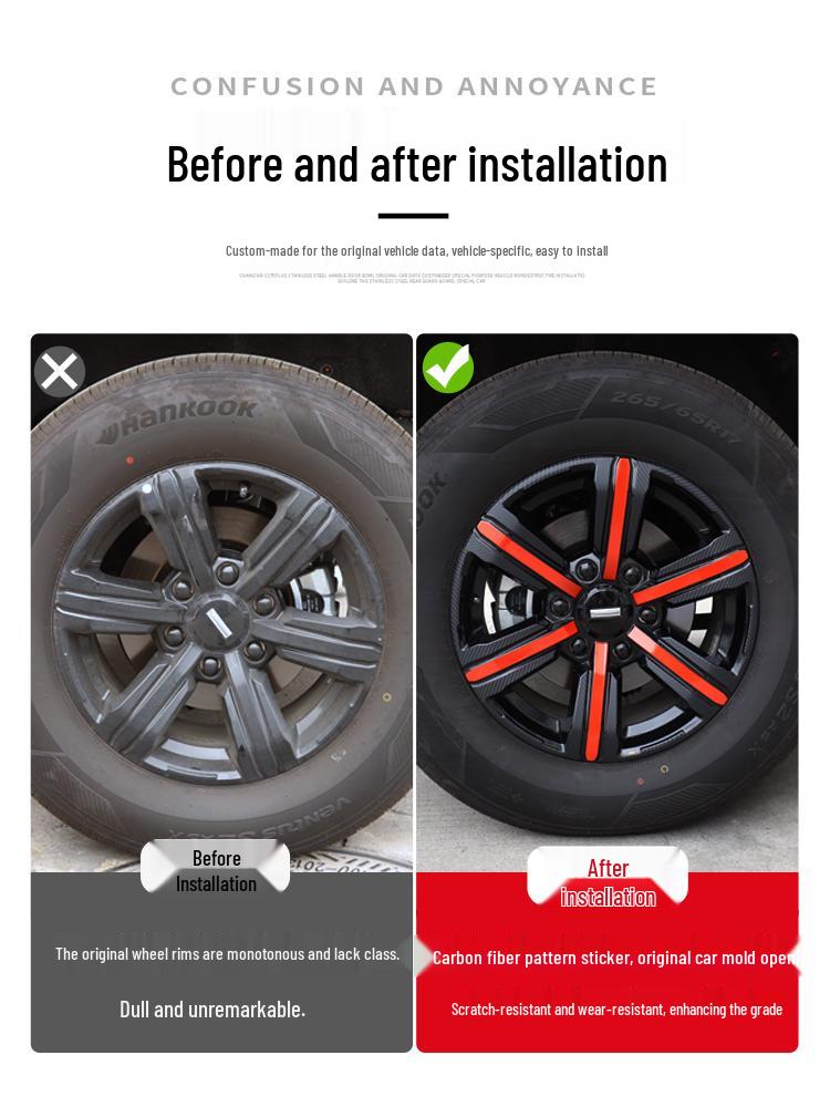 Tank 300 Carbon Fiber Wheel & Body Decorative Stickers