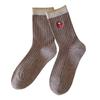 Boneless Cartoon Embroidery Cute Warm Socks Medium Tube Socks College Style Versatile Stockings Cotton
