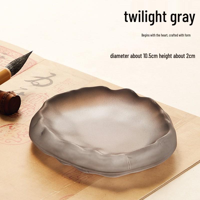 Small Crystal Ink Dish for Calligraphy – Chinese Painting Water Bowl and Brush Rest.